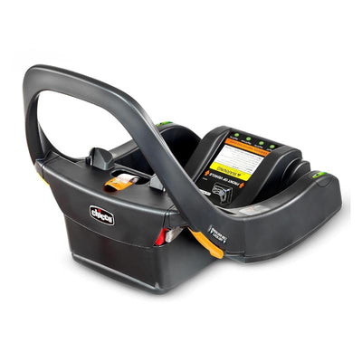 Chicco KeyFit Max Infant Car Seat Base featuring a secure latch system and clear safety instructions on the side.