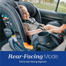 Chicco OneFit LX ClearTex All-in-One Car Seat with LeverLock Installation, Slim Design, Convertible Car Seat, Smoke/Grey Image 3
