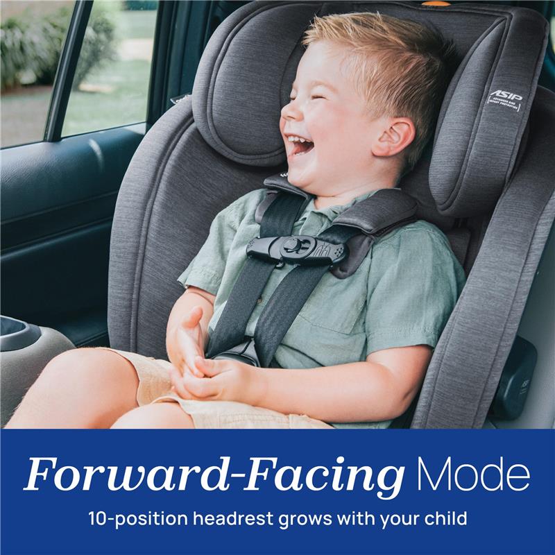 Chicco OneFit LX ClearTex All-in-One Car Seat with LeverLock Installation, Slim Design, Convertible Car Seat, Smoke/Grey Image 4