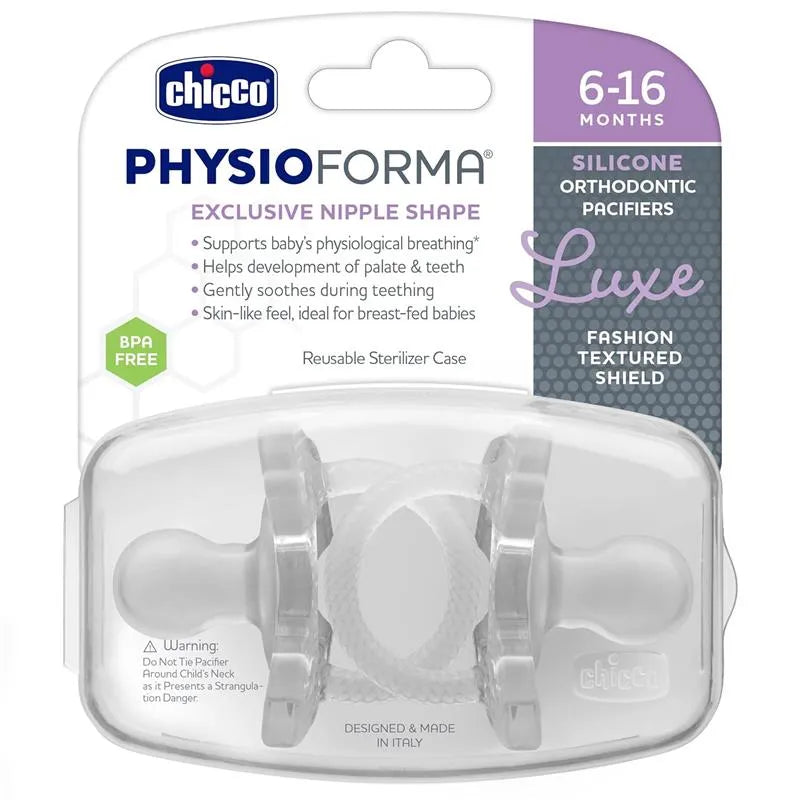 Chicco - Physioforma Luxe Pacifier 6-16M, Crystal Clear  Image 2