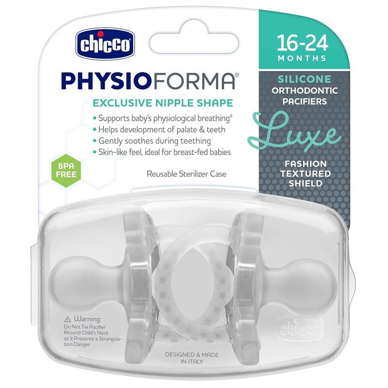 Chicco - PhysioForma Luxe Silicone One Piece Pacifier for Babies Aged 16-24m 2pk Crystal Clear Image 6