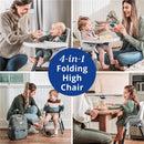 Chicco - Zest 4-in-1 Folding High Chair, Feeding Chair, Seasalt/Grey Image 2