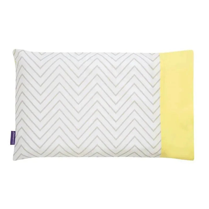 Clevamama - Clevafoam Pram Baby Pillow Case - Grey/Yellow Image 1