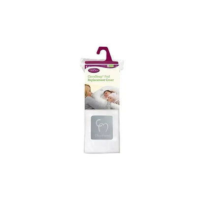 Replacement cover for the Clevasleep Pod in brilliant white, featuring a label with the product name and a logo.