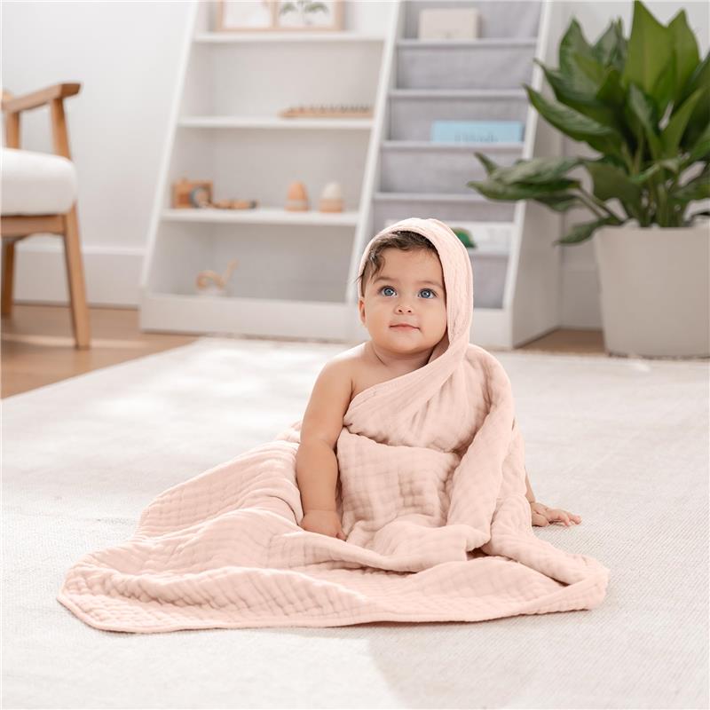 Comfy Cubs - 2Pk Hooded Baby Towel Mauve & Blush Image 4
