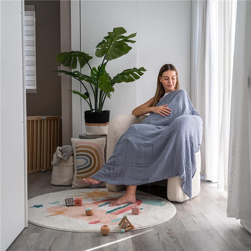 Comfy Cubs 4Pk Muslin Swaddle Blankets, Pacific, Cedar, Sage, Blush Image 3
