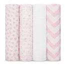 Comfy Cubs 4Pk Muslin Swaddle Blankets, Pink Image 1