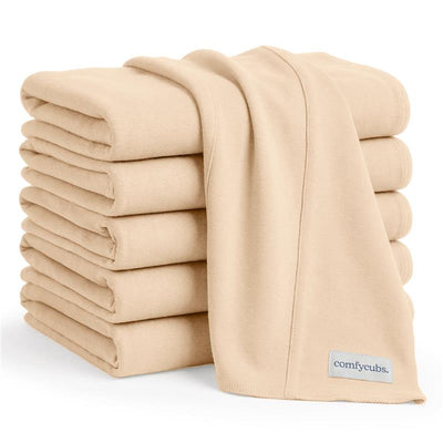 Comfy Cubs 6Pk Baby Burp Cloths Set, Cream Image 1