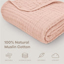 Comfy Cubs Muslin Baby Blanket, Blush Image 3