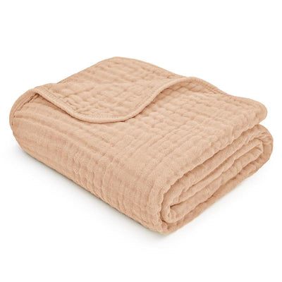 Comfy Cubs Muslin Baby Blanket, Cream Image 1
