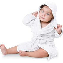 Comfy Cubs Muslin Bathrobe White, 18/24M Image 1
