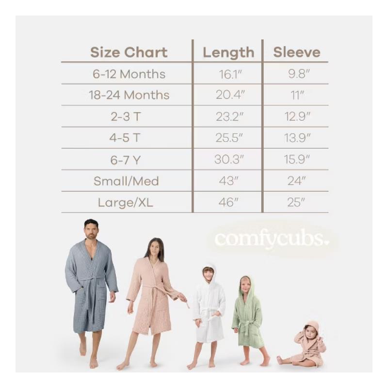 Comfy Cubs Muslin Bathrobe White, 18/24M Image 3