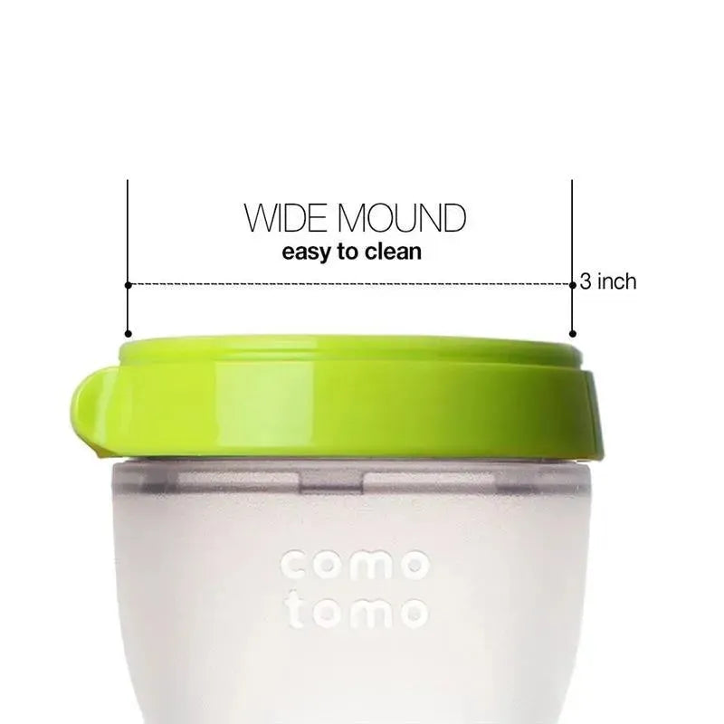 Comotomo - 2Pk Natural Feel Baby Bottle, Green (8Oz) Image 3