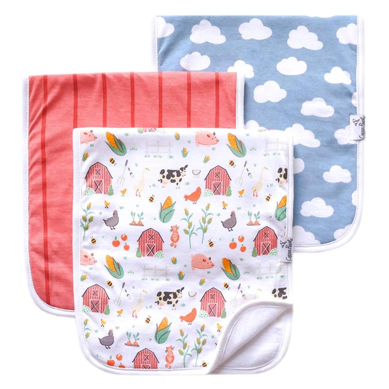 Copper Pearl - 3Pk Premium Baby Burp Cloths Farmstead Set Image 1
