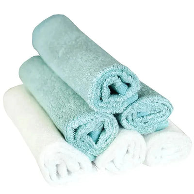 Copper Pearl - 6Pk Baby Bath Washcloths, White/Blue Image 2
