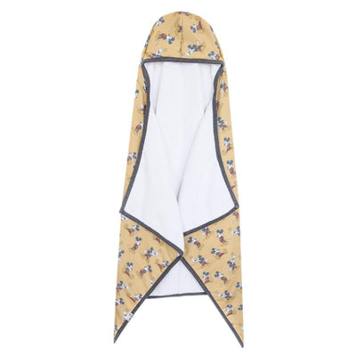 Premium big kid hooded towel featuring a yellow design with Disney Princess characters and white terry cloth interior.