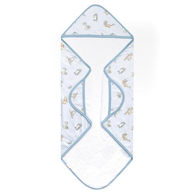 Hooded towel featuring Winnie The Pooh and friends, designed with a soft, absorbent material and a playful print.