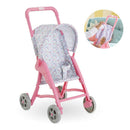 Floral-patterned pink pushchair accessory for 30 cm dolls, designed for imaginative play.