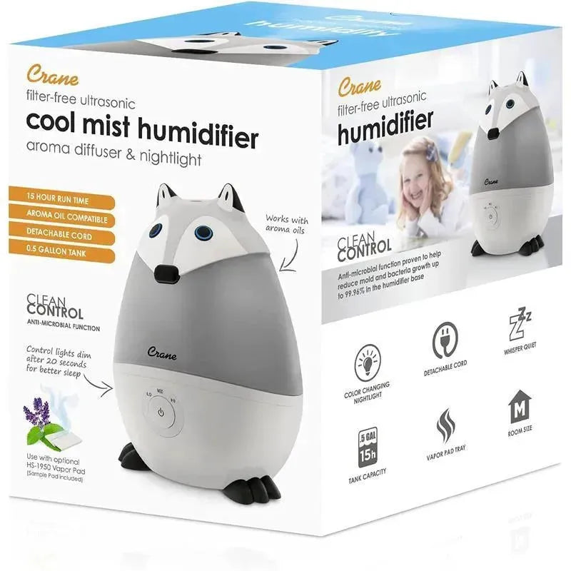 Crane - Adorables Ultrasonic Mini Humidifiers, Fox Image 2