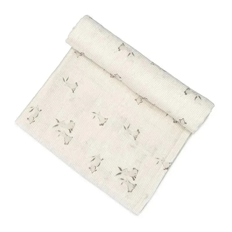 Crane - Baby 100% Organic Cotton Bunny Single Baby Swaddle Wrap Image 2