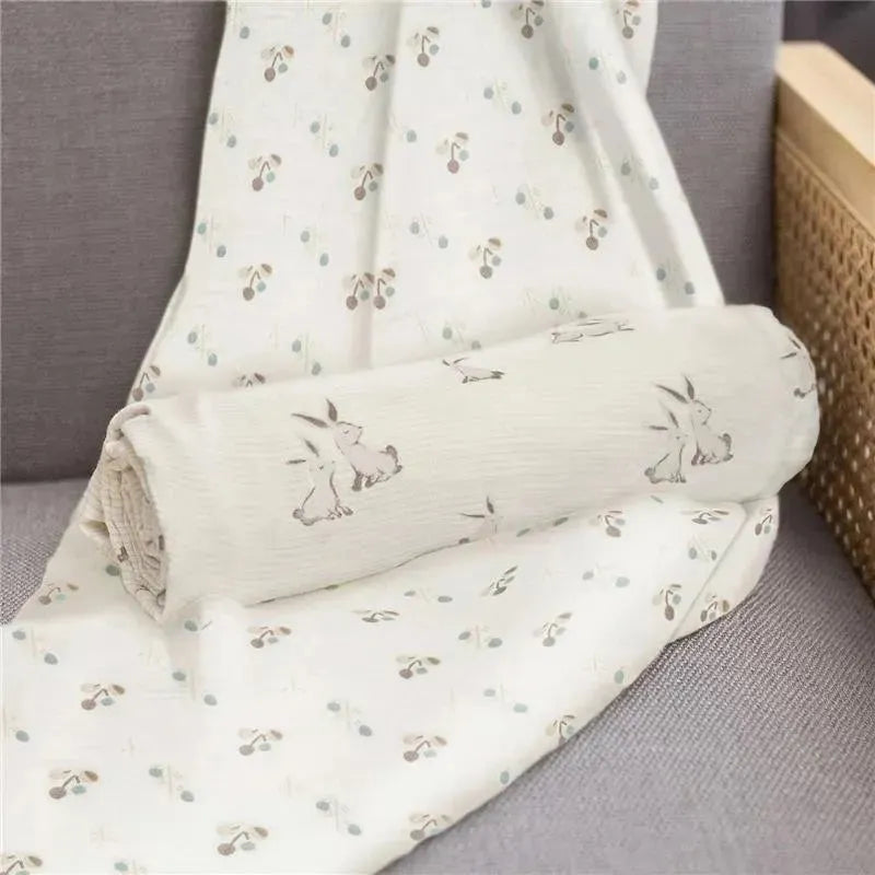 Crane - Baby 100% Organic Cotton Bunny Single Baby Swaddle Wrap Image 3