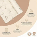 Crane - Baby 100% Organic Cotton Bunny Single Baby Swaddle Wrap Image 5