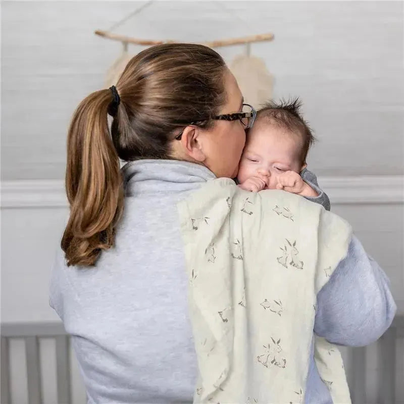 Crane - Baby 100% Organic Cotton Bunny Single Baby Swaddle Wrap Image 7