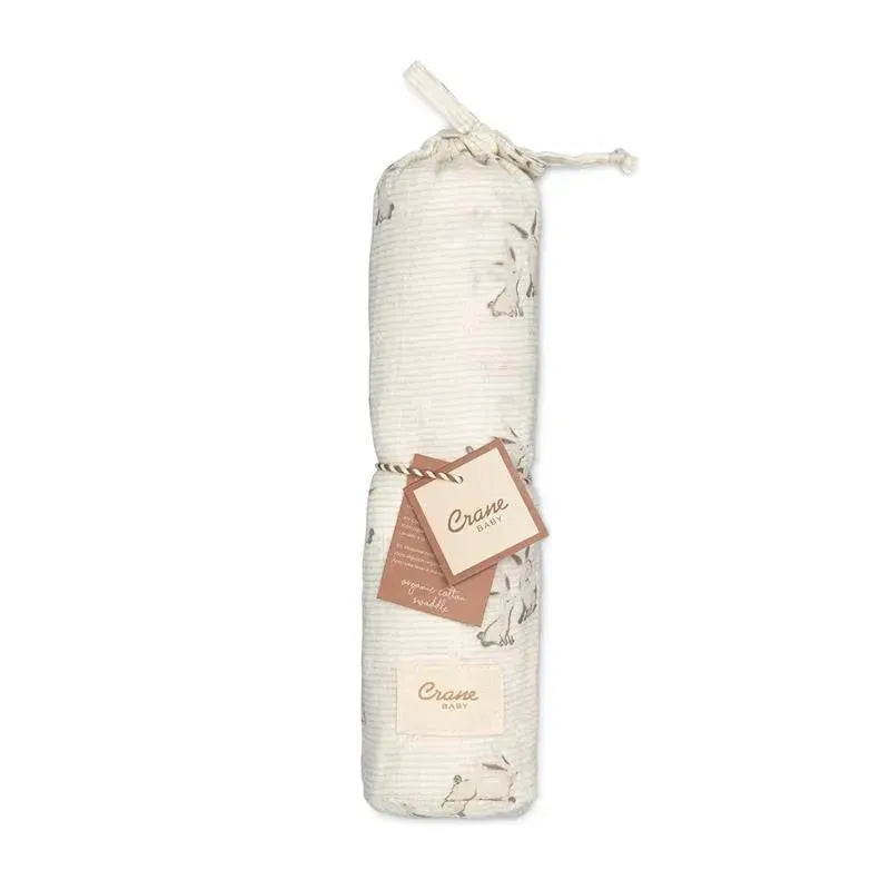Crane - Baby 100% Organic Cotton Bunny Single Baby Swaddle Wrap Image 8