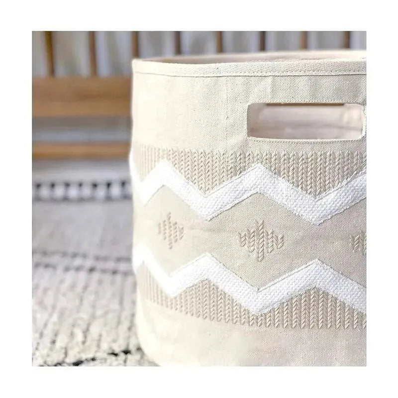 Crane - Baby Fabric Storage Bin for Nursery and Toddlers, Toy Storage for Boys and Girls, Boho Image 4