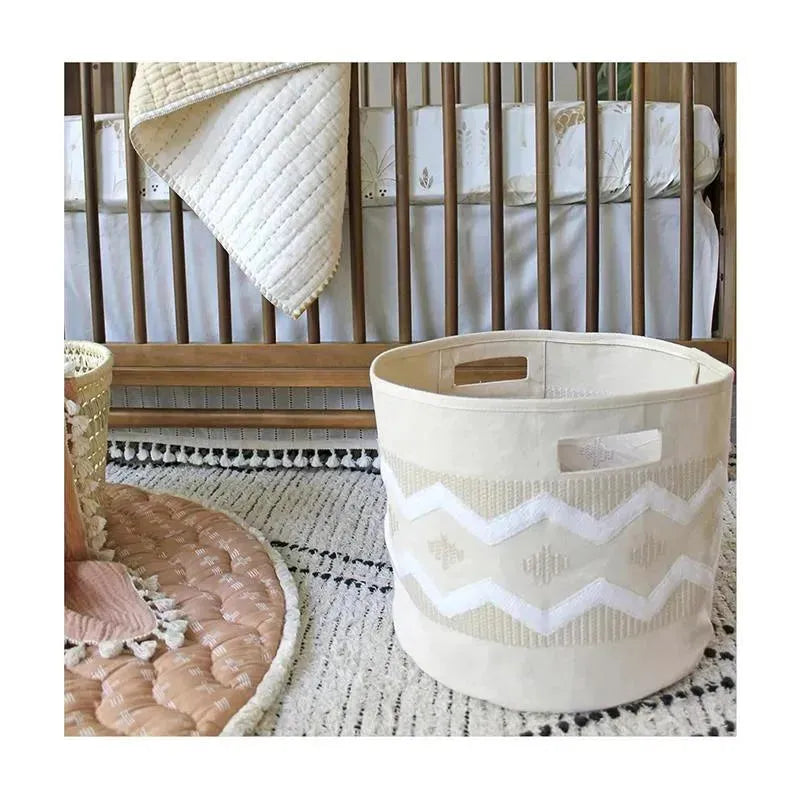 Crane - Baby Fabric Storage Bin for Nursery and Toddlers, Toy Storage for Boys and Girls, Boho Image 6