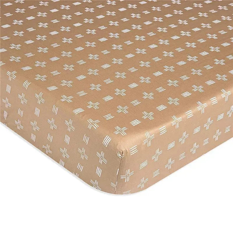 Crane - Baby Soft Cotton Crib Mattress Sheet, Copper Dash Image 1