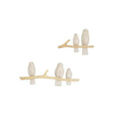 Crane - Baby Woodland Nursery and Toddler Room Décor, 2 Piece Wooden Wall Décor, Bird Perch Image 1