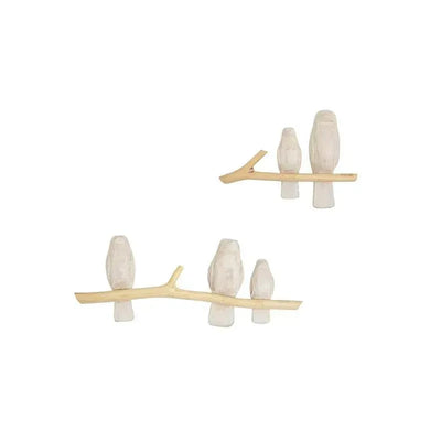 Crane - Baby Woodland Nursery and Toddler Room Décor, 2 Piece Wooden Wall Décor, Bird Perch Image 1