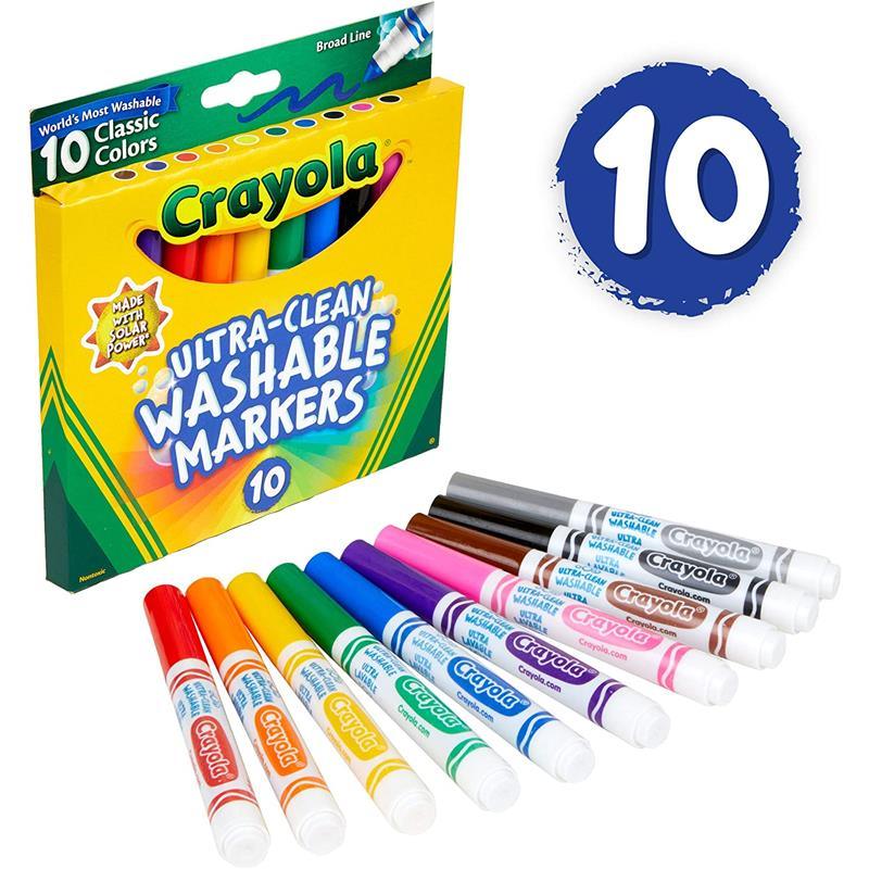 Crayola - 10 Ct Ultra-Clean Washable Classic, Broad Line Markers Image 6