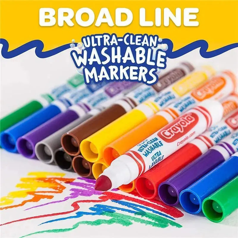 Crayola - 10 Ct Ultra-Clean Washable Classic, Broad Line Markers Image 4