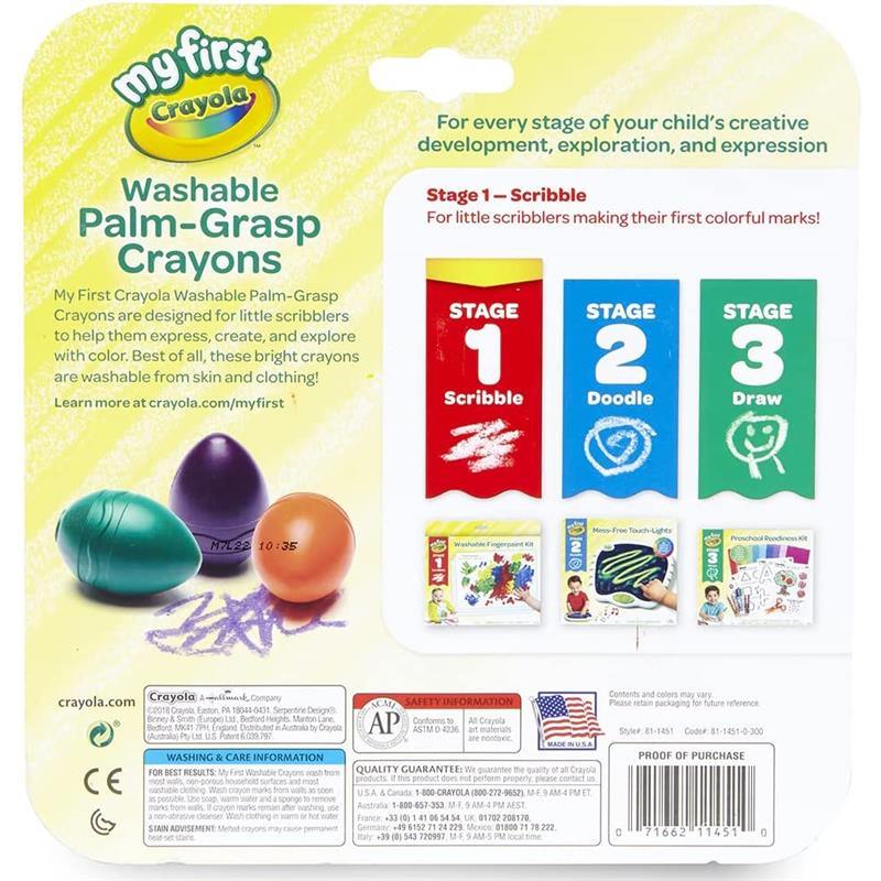 Crayola - 6 Ct Washable Palm-Grasp Crayons Image 9