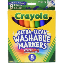 Crayola - 8 Ct Ultra-Clean Washable, Wedge Tip, Color Max Markers Image 1
