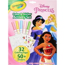 Crayola Color & Sticker Activity Set featuring Disney Princess characters, includes 32 coloring pages and over 50 stickers.