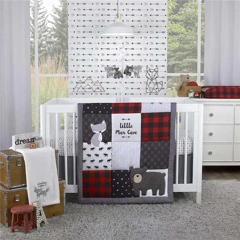 Crown Crafts - Little Love By Nojo Little Man Cave 3 Piece Crib Bedding Set Image 1