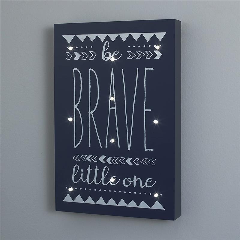 Crown Crafts - Little Love By Nojo Wall Art Light Up, Be Brave Little One Image 2