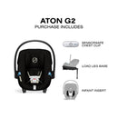 Cybex Aton G2 Infant Car Seat with Load Leg Base, Moon Black Image 3