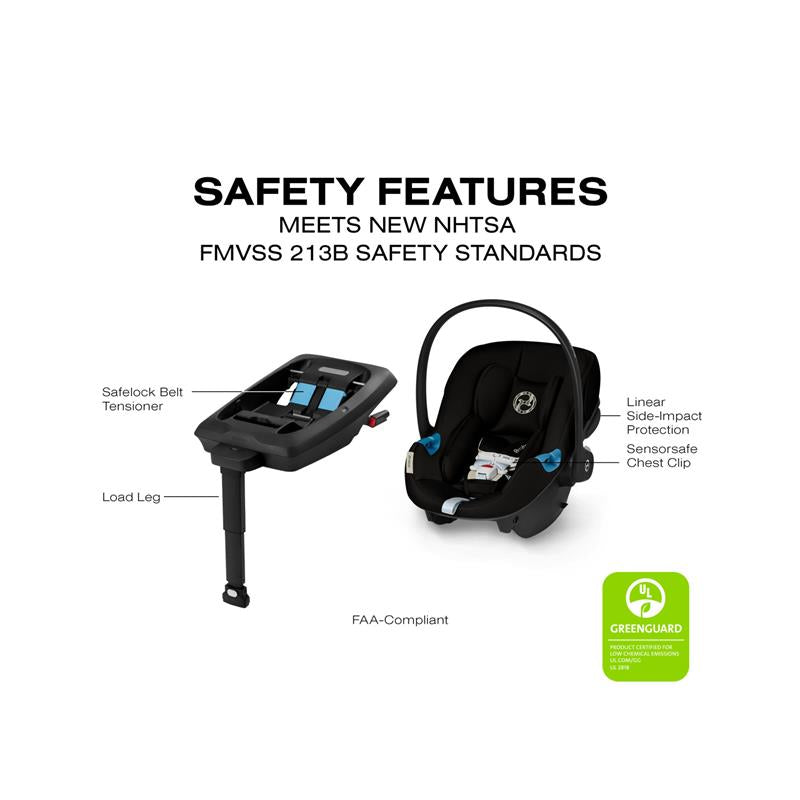 Cybex - Aton G2 Infant Car Seat With Load Leg Base, Moon Black Image 9