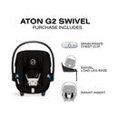 Cybex - Aton G2 Swivel Infant Car Seat With Load Leg Base, Moon Black Image 7