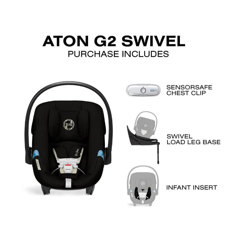 Cybex - Aton G2 Swivel Infant Car Seat With Load Leg Base, Stormy Blue Image 7