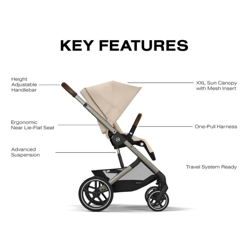 Cybex - Balios S Lux Stroller, Almond Beige Image 3