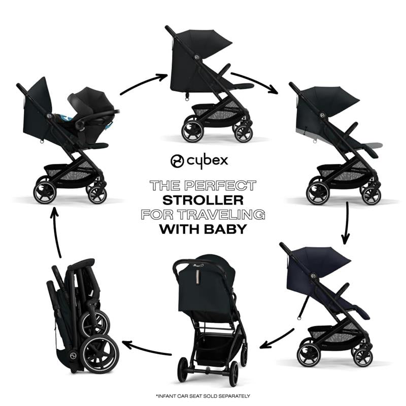 CYBEX - Beezy 2 Compact and Lightweight Travel Stroller, Magic Black Image 3