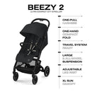 CYBEX - Beezy 2 Compact and Lightweight Travel Stroller, Magic Black Image 5