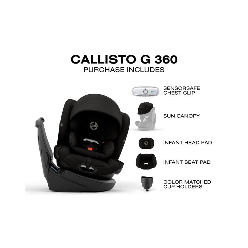 Cybex Callisto G 360 Rotating All-In-One Convertible Car Seat, Nightfall Black Image 2