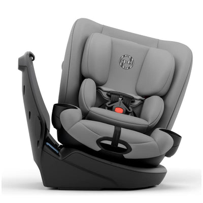 Cybex Callisto G 360 Select Rotating All-In-One Convertible Car Seat in Grey, featuring adjustable harness and padded design.