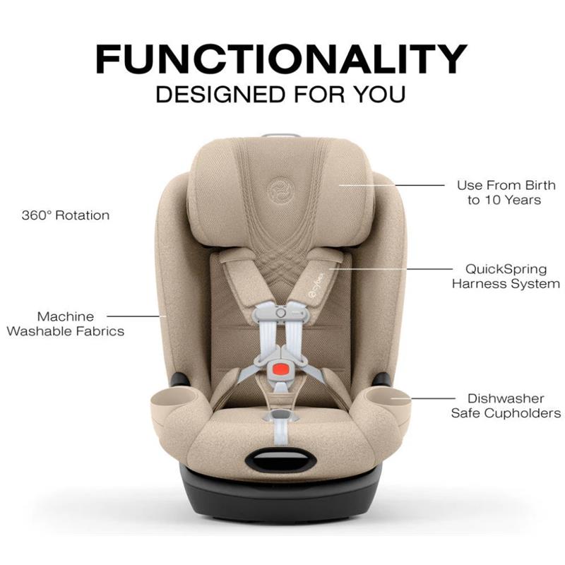 Cybex Callisto T 360 Rotating All-In-One Convertible Car Seat, Off White Image 6